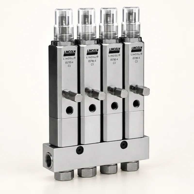 Inyector de grasa de acero con cuerpo cilíndrico y conexiones roscadas para sistema de lubricación centralizada · SKF LL/85780-4