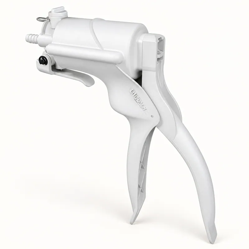 Bomba manual de pistón para lubricantes, cuerpo metálico alargado con mango y manguera · SKF LL/MV8121