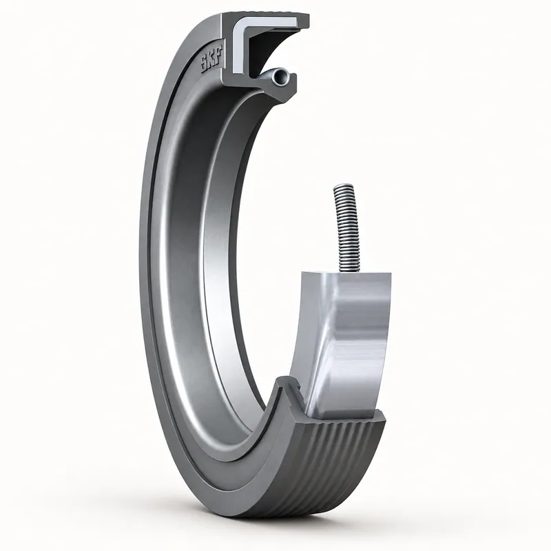 Retén radial de goma con labio de sellado y resorte interno · SKF 30X52X10 HMSA10 V