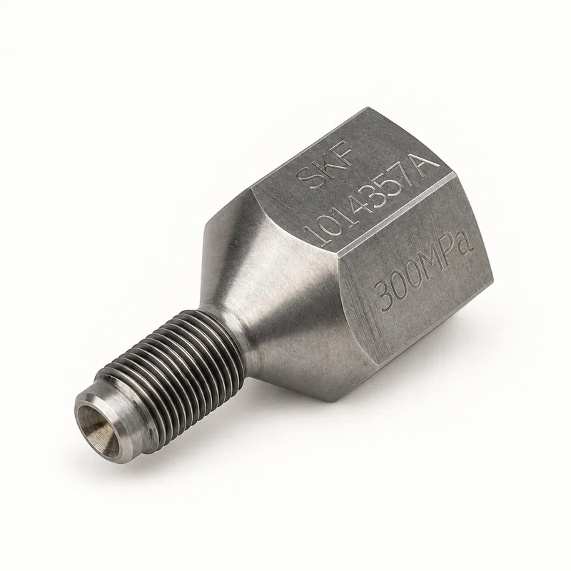 Niple de conexión hidráulica de acero, rosca a rosca · SKF 1014357 A