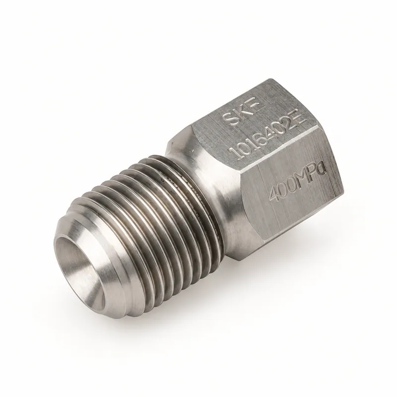 Niple de conexión hidráulica de acero con reducción · SKF 1016402 E
