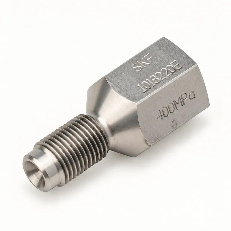 Niple de conexión hidráulica recto de acero · SKF 1018220 E