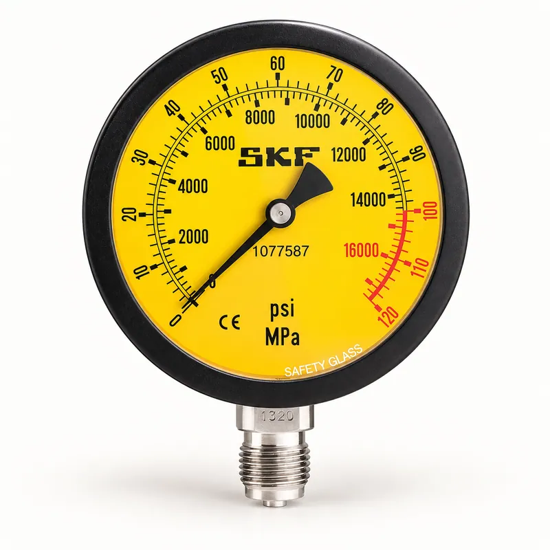 Manómetro hidráulico analógico de esfera amarilla · SKF 1077587