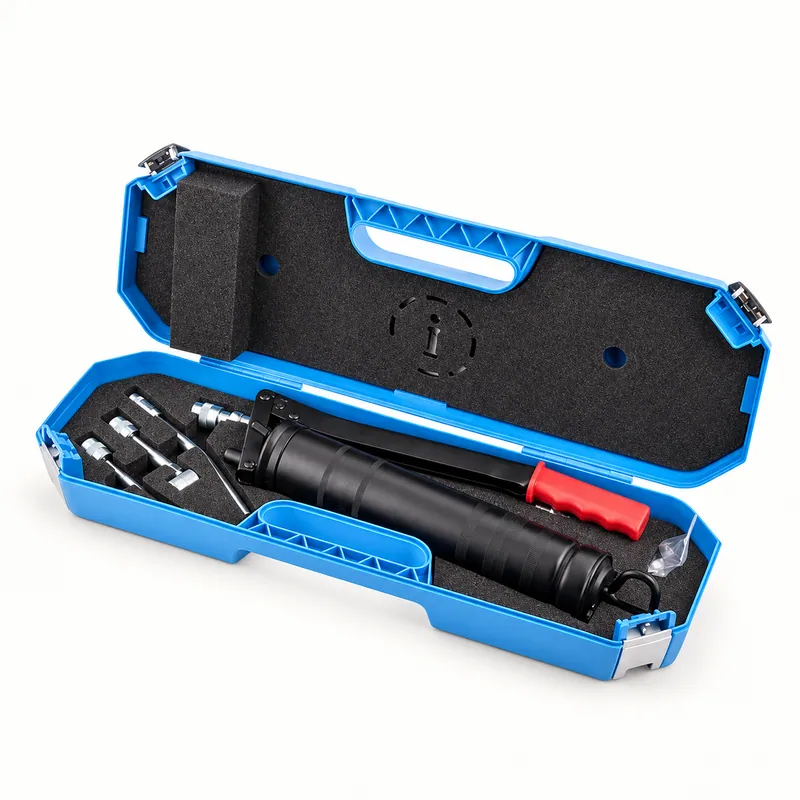 Engrasadora manual con accesorios en estuche azul · SKF 1077600/SET
