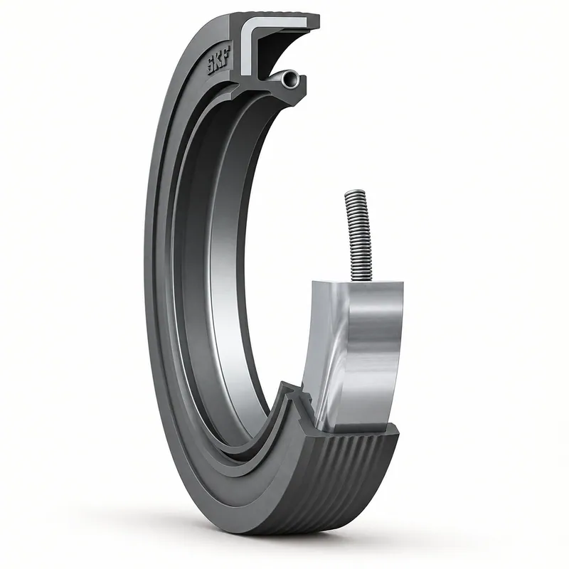 Retén radial de goma con labio de sellado y resorte interno · SKF 25X40X8 HMSA10 V