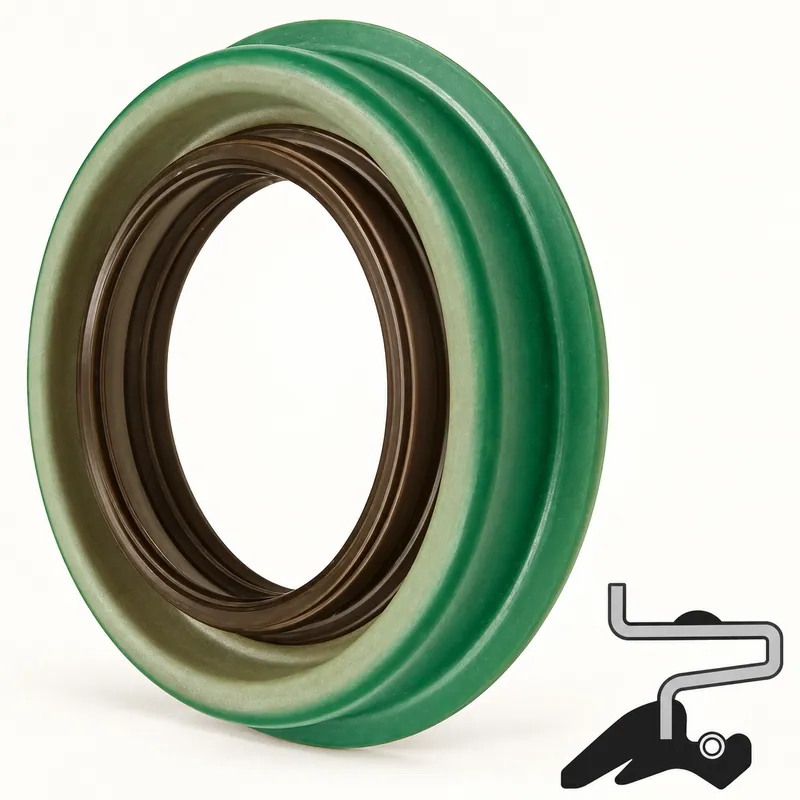 Retén radial de goma y metal, anillo con labio y resorte · SKF 17005