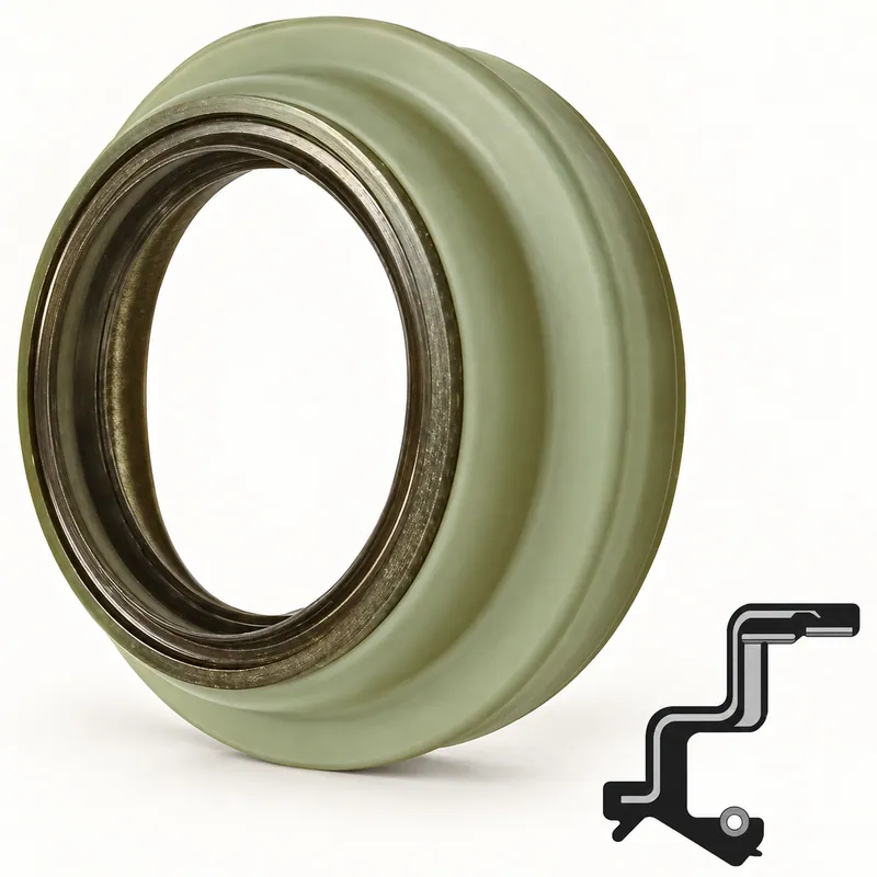 Retén radial de goma con labio de sellado y resorte interno · SKF 18881