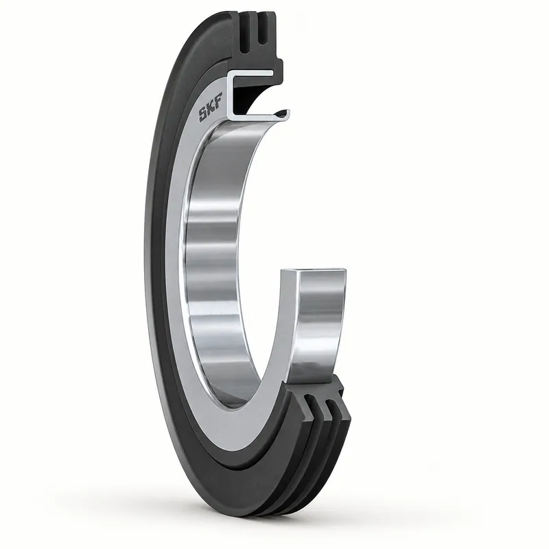 Retén radial de goma con labio de sellado y resorte interno · SKF 14971