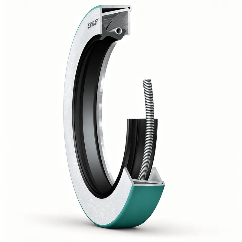 Retén radial SKF de goma con labio de sellado y resorte · SKF 20100