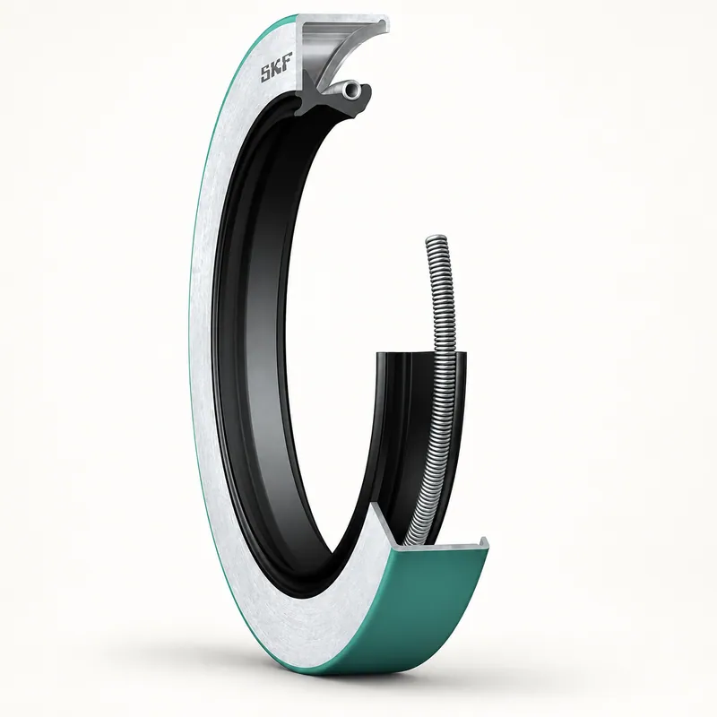 Retén radial con caja metálica, labio ondulado y labio auxiliar de contacto · SKF 29224