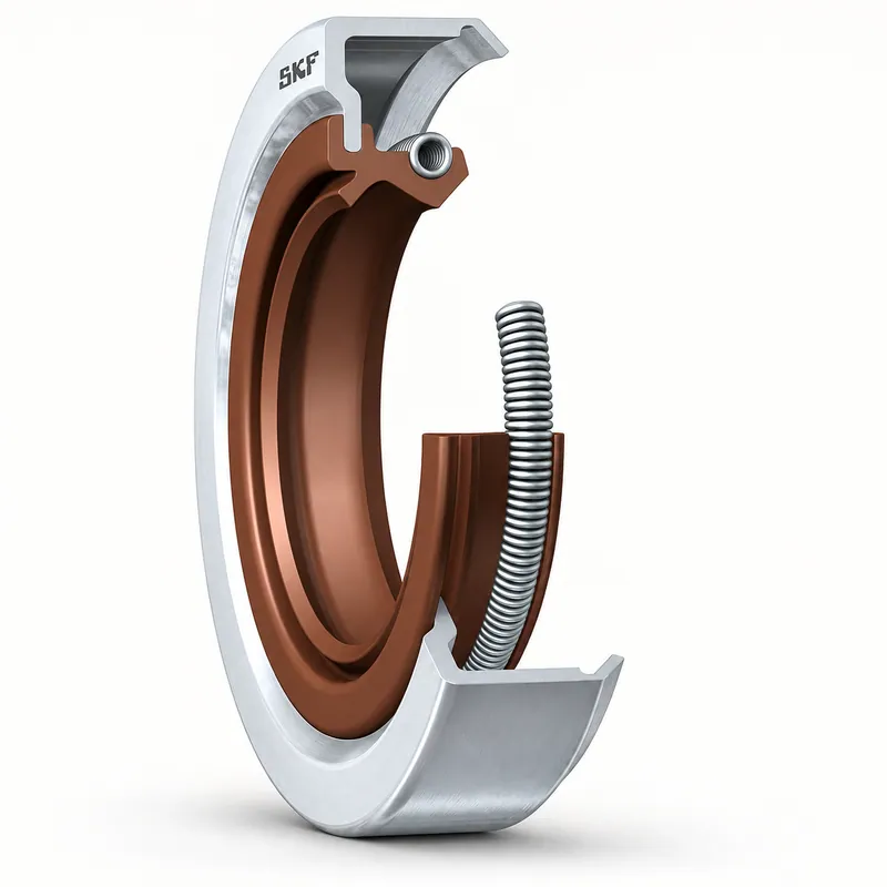 Retén radial SKF de goma con labio de sellado y resorte · SKF 31144