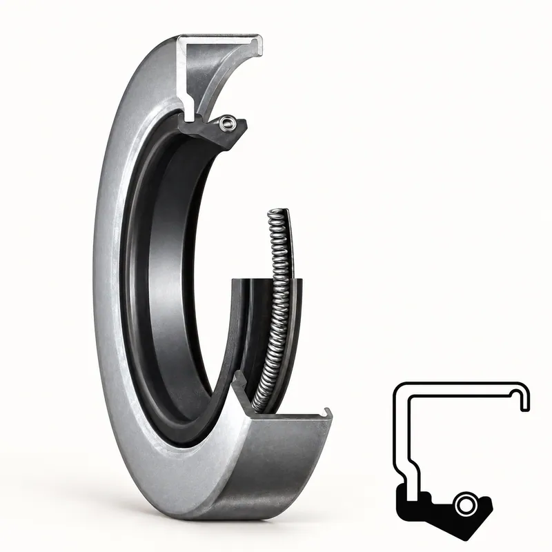 Retén radial de goma con labio de sellado y resorte · SKF 32332