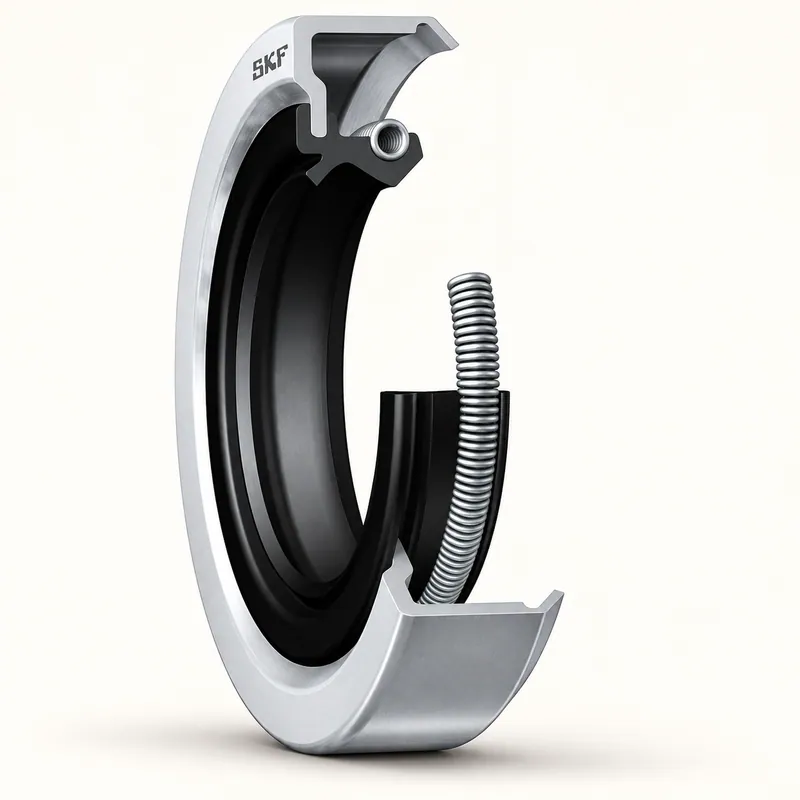 Retén radial con caja metálica, doble labio sellante y labio auxiliar de contacto · SKF 32815