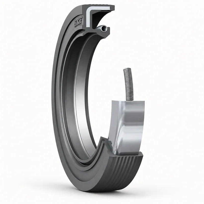 Retén radial de goma con labio sellador y resorte interno, forma anular · SKF 33X45X7 HMSA10 RG