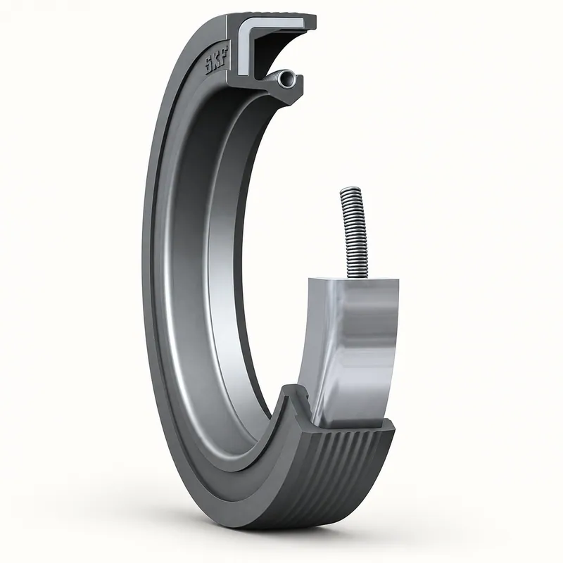 Retén radial de goma de 45x72x10 mm con labio y resorte · SKF 45X72X10 HMS5 RG