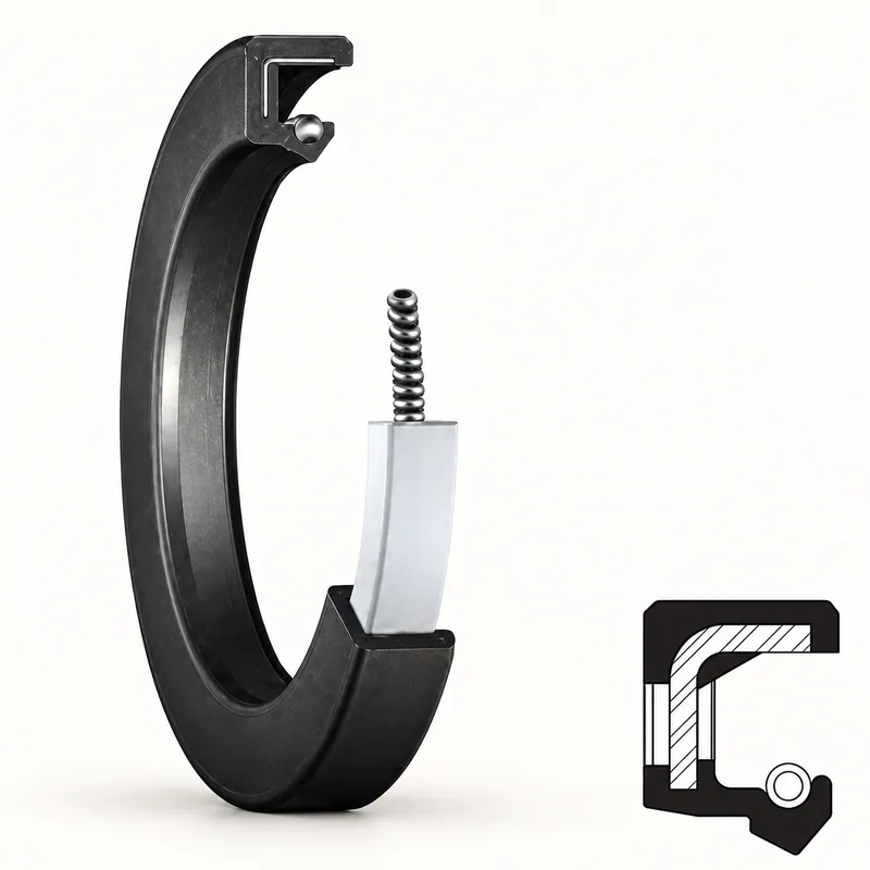 Retén radial pequeño de goma con labio y resorte · SKF 5X19X5 HMS46 R