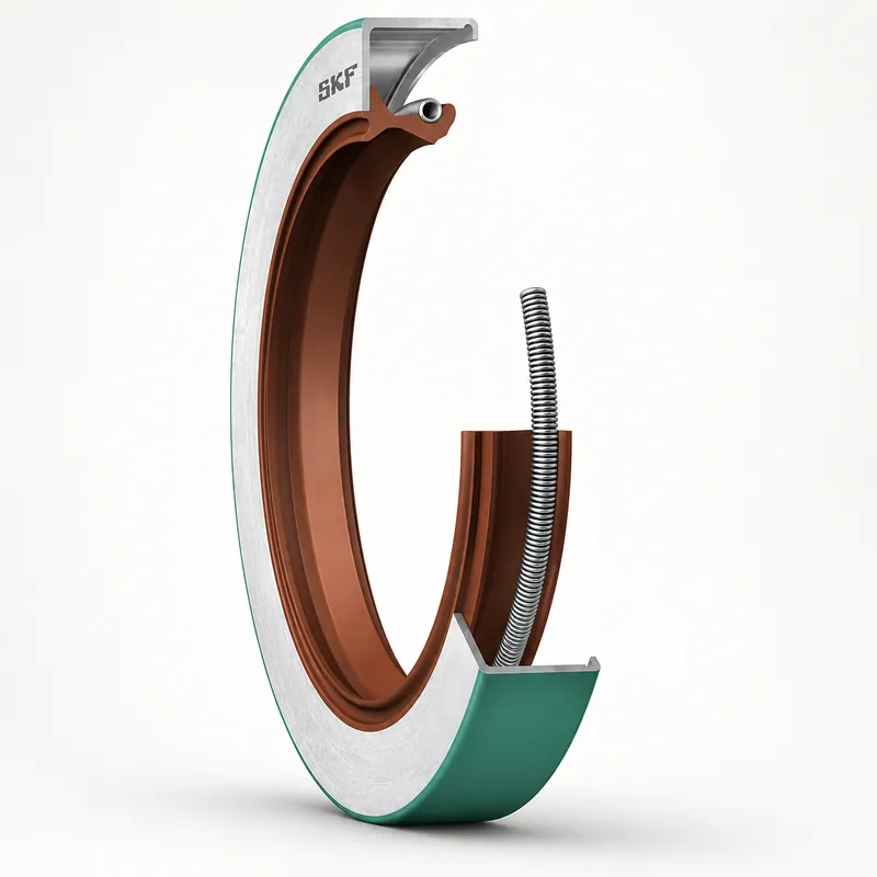 Retén radial con carcasa metálica, labio ondulado y labio auxiliar de contacto · SKF 541606