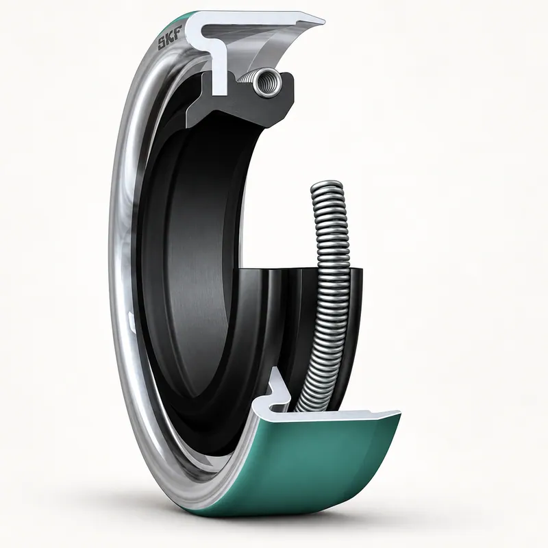 Retén radial SKF de goma con labio de sellado y resorte · SKF 6151