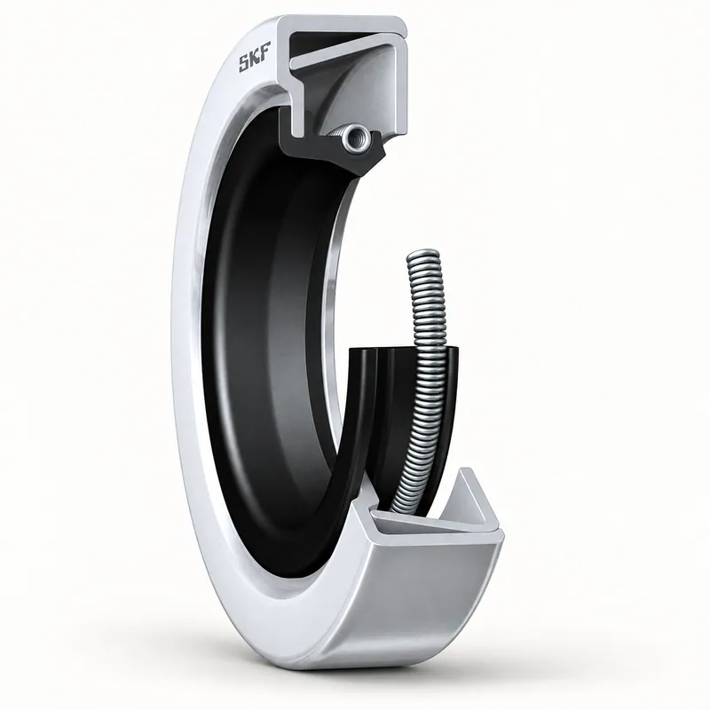 Retén radial SKF de goma con labio de sellado y resorte · SKF 61740