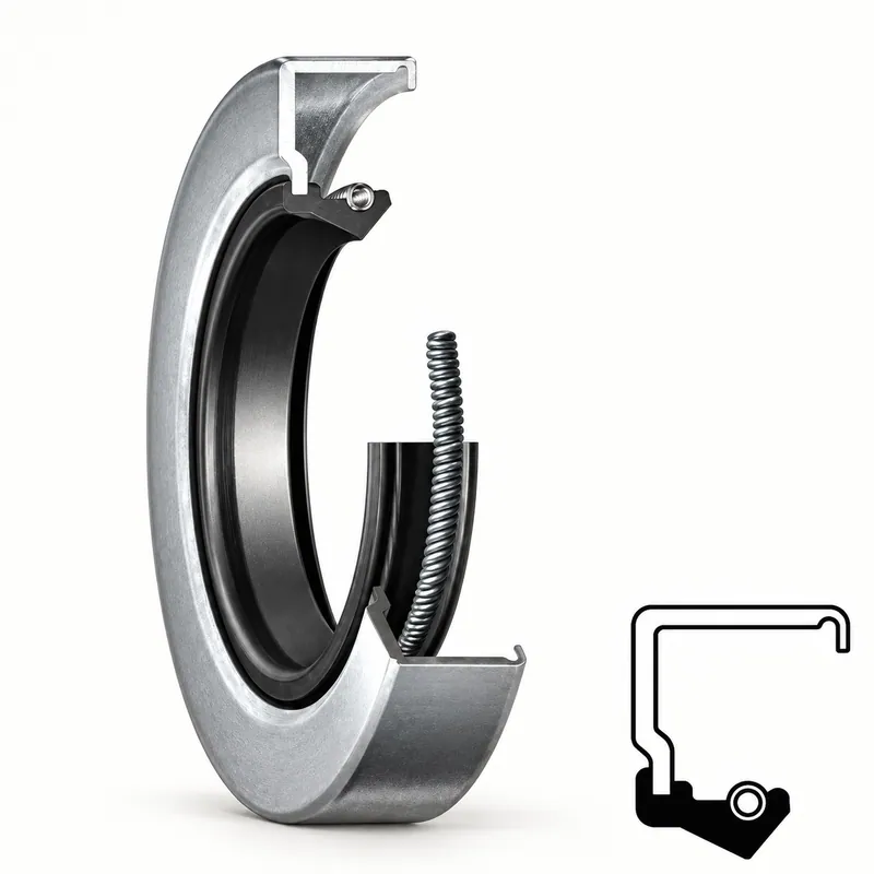 Retén radial de goma con labio y resorte interno · SKF 9X17X4.50 CRS11 R