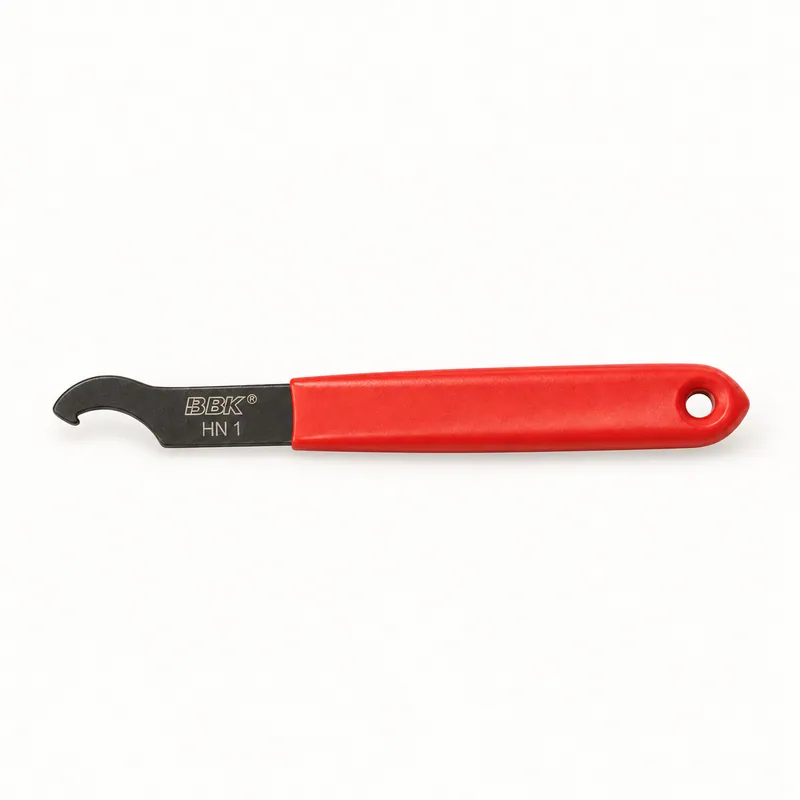 Llave de gancho metálica con mango y extremo curvo para tuercas de fijación · SKF HN 1