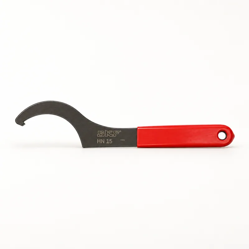 Llave de gancho con mango y extremo curvo para tuercas ranuradas · SKF HN 15