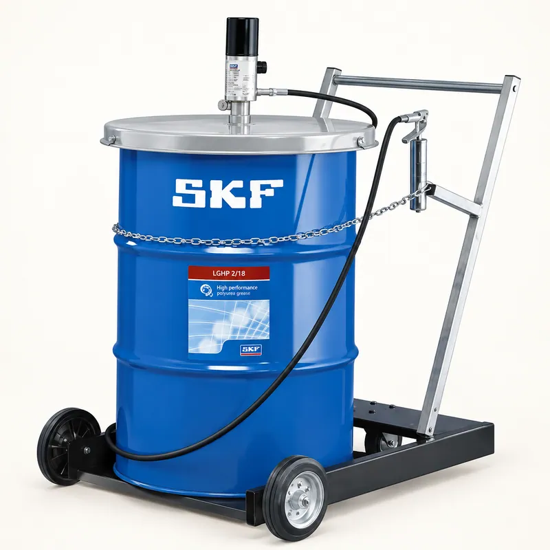 Carro metálico de transporte para tambores de grasa · SKF LAGT 180