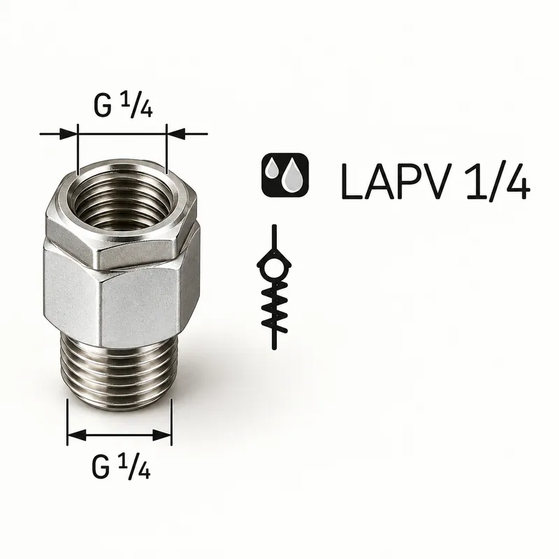 Válvula antirretorno roscada para lubricadores automáticos · SKF LAPV 1/4