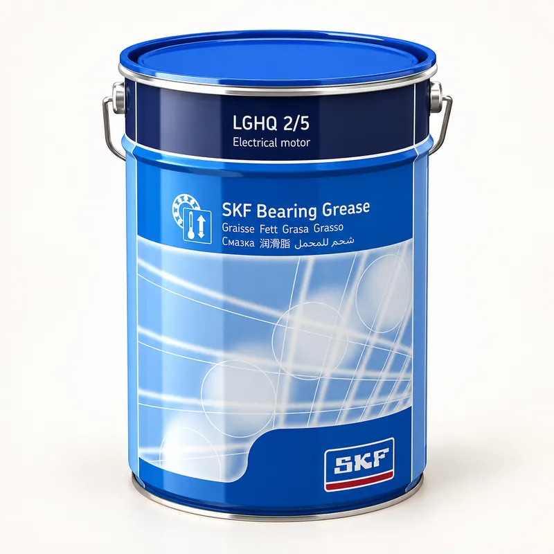 Envase pequeño de grasa lubricante sintética de color blanco con tapa · SKF LGHQ 2/SD125