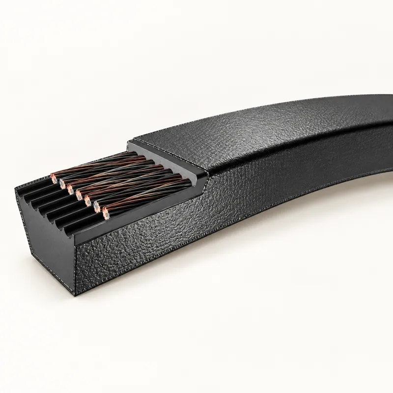 Correa trapezoidal de goma negra con sección en V y bordes reforzados · SKF PHG A150