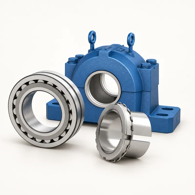 Soporte de pie bipartido con rodamiento incluido y tapa · SKF SAFS 22515-11