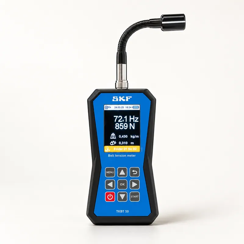 Medidor de tensión de correas con sensor y pantalla · SKF TKBT 10