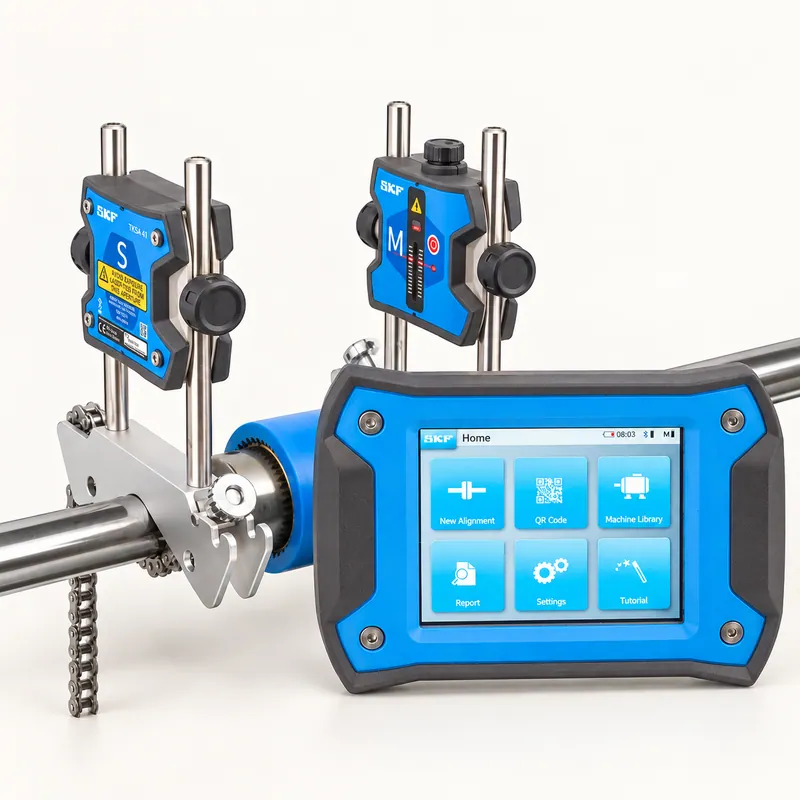 Herramienta de alineación láser para máquinas con pantalla y sensores · SKF TKSA 41/KIT360
